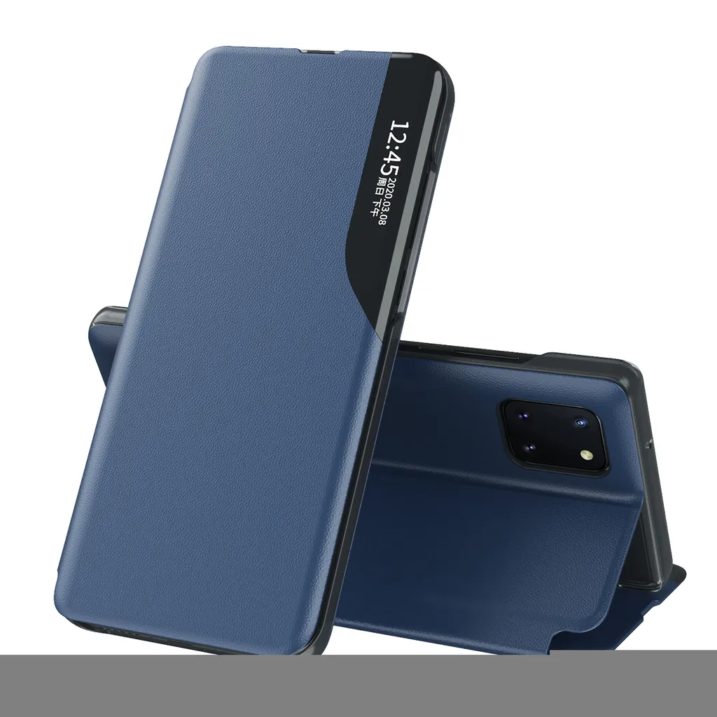 Custodia Galaxy Note 10 Lite Blu: Eleganza in Finto Cuoio e Smart View