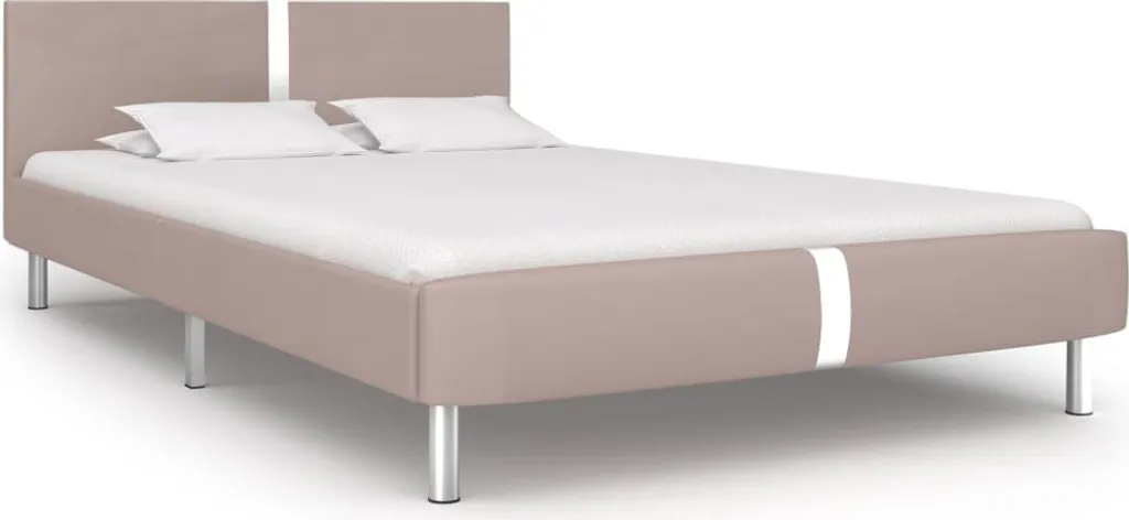 vidaXL Cadre de Lit 140x200 cm en Similicuir Marron Cappuccino Chic