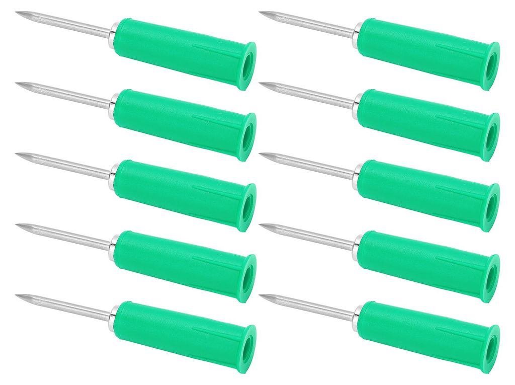 10 Stück Bananenstecker-Durchdringungsspitzen, PVC-Optik, 2 mm/0,08 Zoll auf 4 mm/0,16 Zoll Konvertierungs-Isolierstifte für Multimeter, Grün