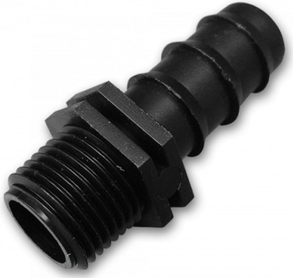 Schlauchanschluss AG 1/2'' für 16mm Perlschlauch Tropfschlauch Steckverbinder Bradas 7164