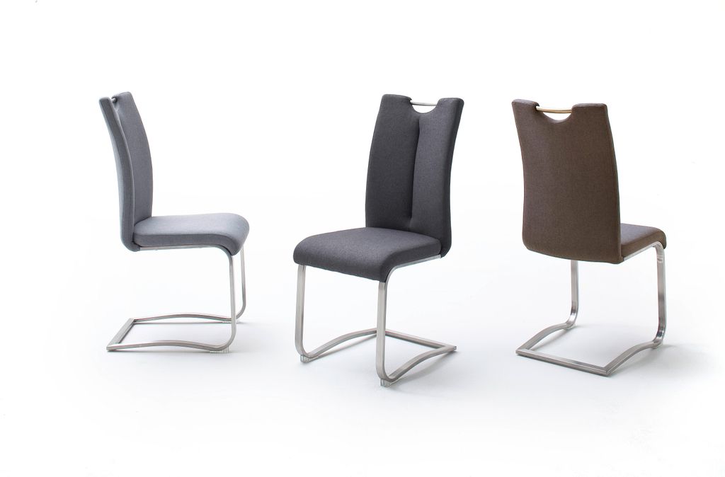 Artos Schwingstuhl, Griffloch, 140kg, Edelstahlgestell, Feingewebe braun