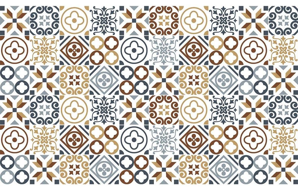Selbstklebende Fliesenaufkleber für Küche und Bad – 60 Azulejos Isahara Fliesenaufkleber – 60 Aufkleber 15 x 15 cm
