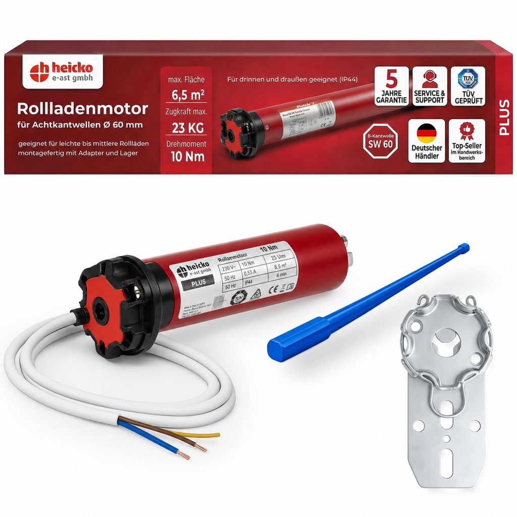 heicko Plus Rollladenmotor 10 Nm SW60 Kurzmotor, 23 kg, bis Produktbild  KI-generiertes Bild