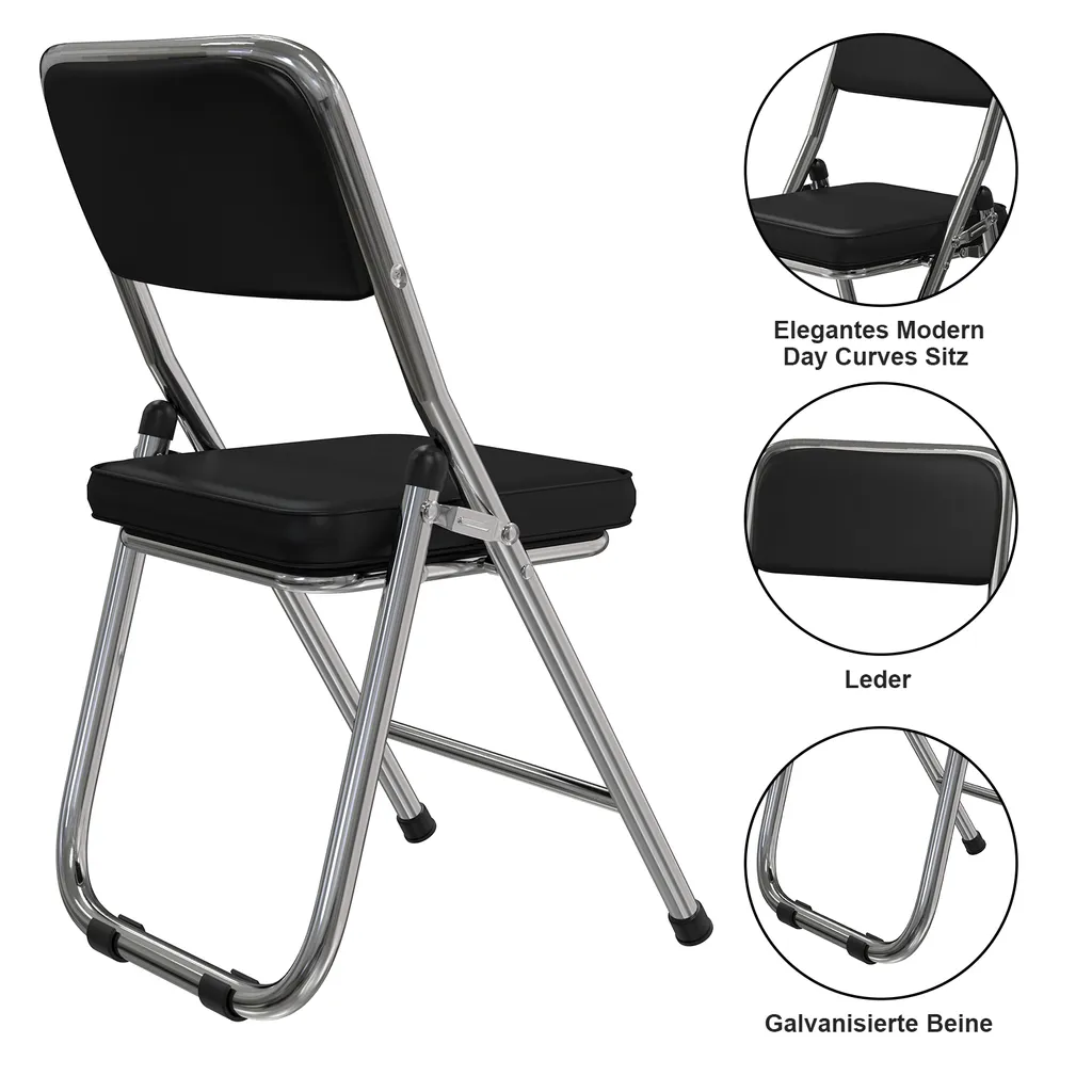 Lot de 4 chaises d'appoint pliantes pour réception et fête à domicile