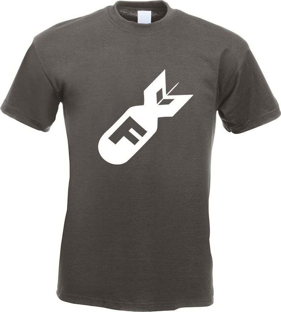 Kiwistar - T-Shirt - Graphit - F Bomb Motiv Bedruckt Funshirt Design Print - mit Motiv Bedruckt - Funshirt Design - Sport - Freizeit - Herren - M