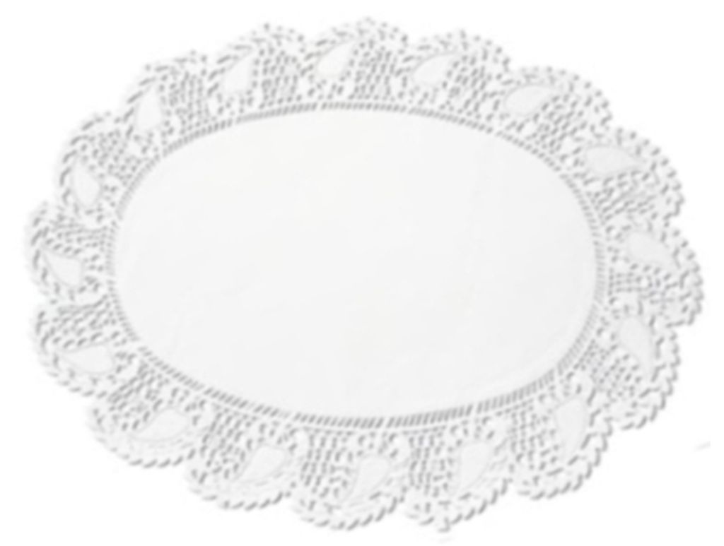 Tortenspitzen oval 27 x 36 cm 250 Stück weiss Produktbild 