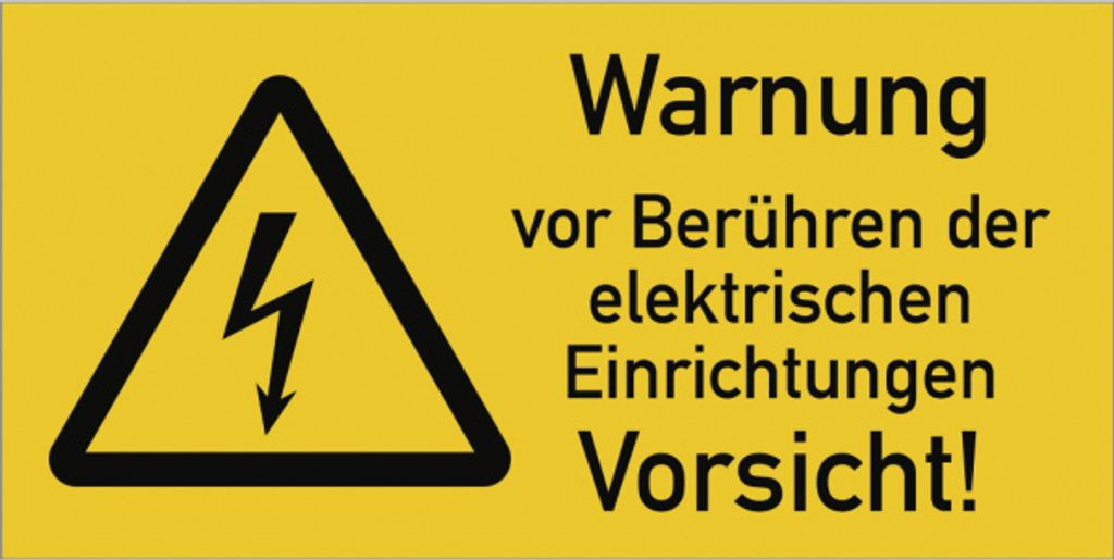 Dreifke Aufkleber Warnung vor Berühren der elektrischen Einrichtungen, Kombi...