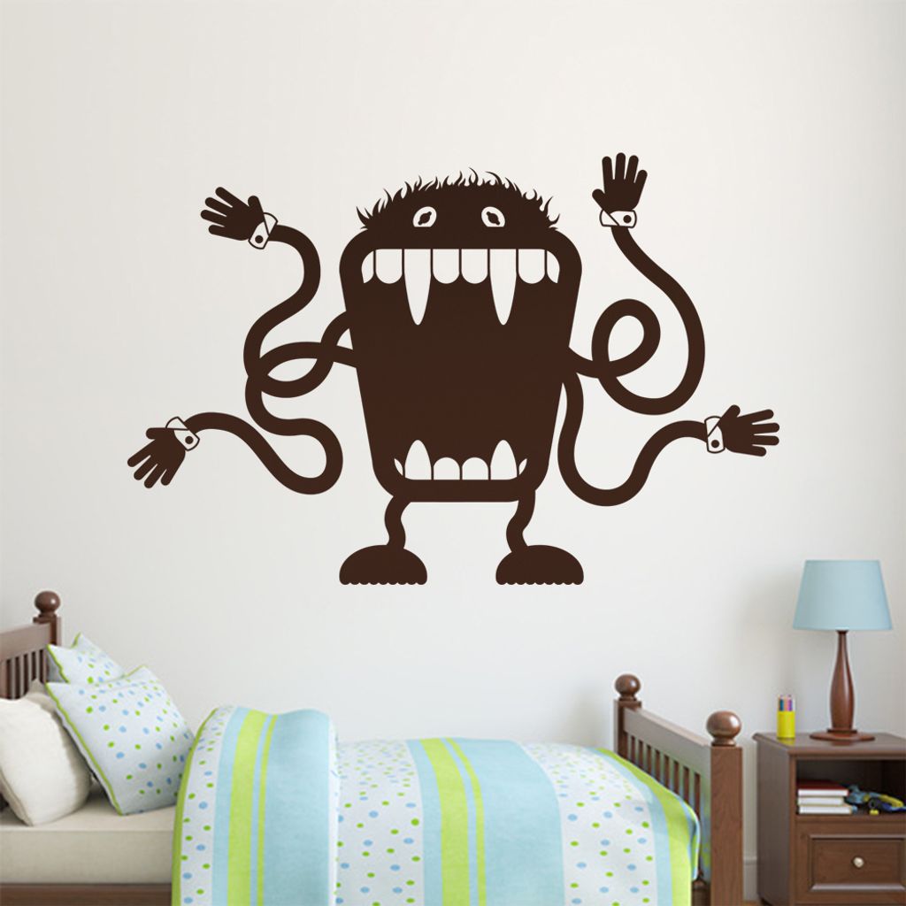 KIWISTAR Monster mit langen Armen Wandtattoo in 6 Größen - Wandaufkleber Wall Sticker - Dekoration, Küche, Wohnzimmer, Schlafzimmer, Badezimmer