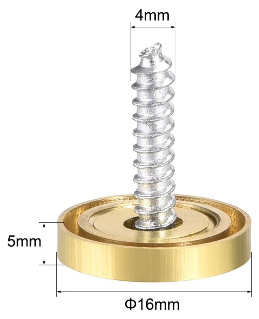 4 Stš¹ck Spiegel Schrauben Zier Kappen Abdeck N?gel Gold Poliert 16mm