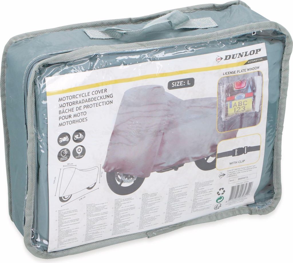 Dunlop - motorcycle cover, size L, made of durable material