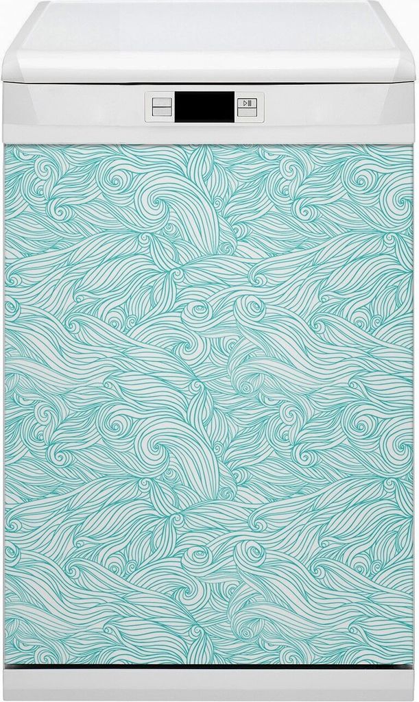 Magnete Küche Magnetmatte Magnet für Spülmaschine Abwaschbar Nachbildung 45x80 cm - Wellen Vintage