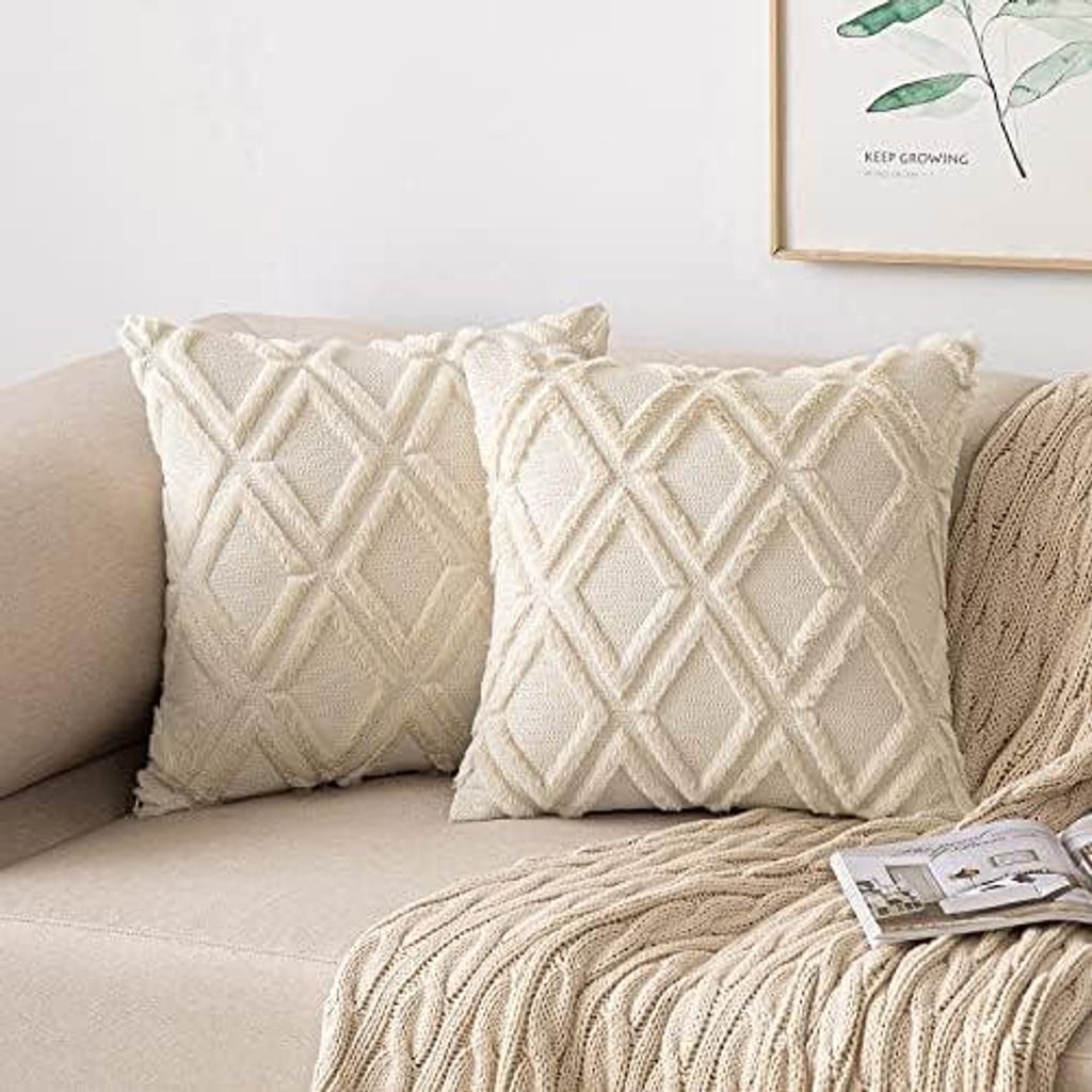 MIULEE Weihnachten 2er Set Kissenbezug Zierkissen Wolle Kissenbezüge Samt Fellkissen kissenhülle kuschelkissen Boho Deko Kissen Flauschig Sofakis...
