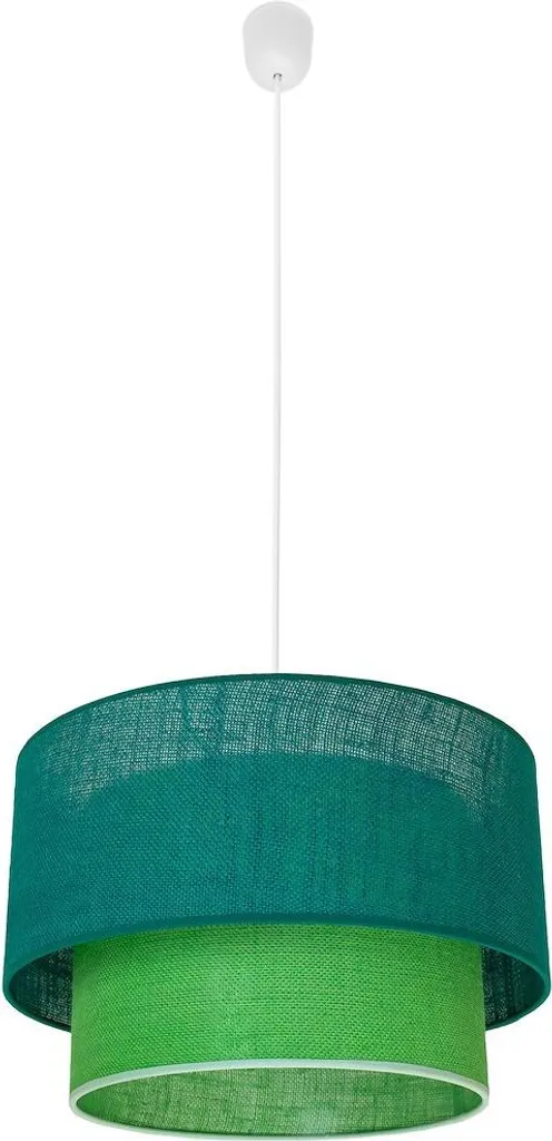 Suspension scandinave BUENO Milagro en jute bicolore vert blanc 1xE27