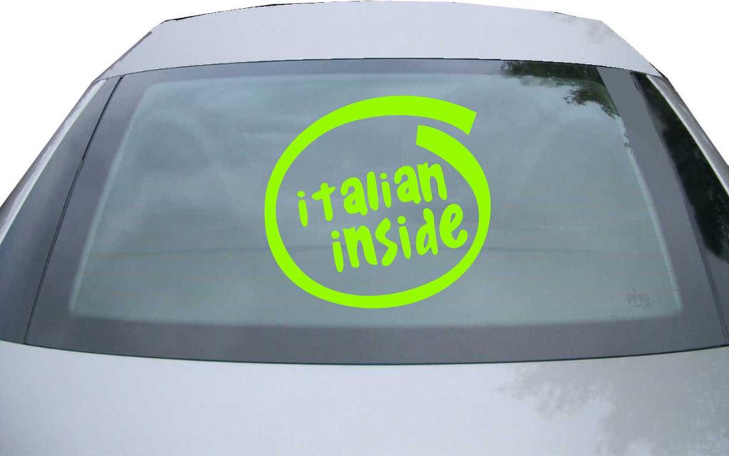 Indigos UG - Aufkleber Heckscheibe & Motorklappe DE2581 - neongrün - 600x563 mm - Italien inside - Auto Scheiben Fenster Heckklappe Tuning Racing ...