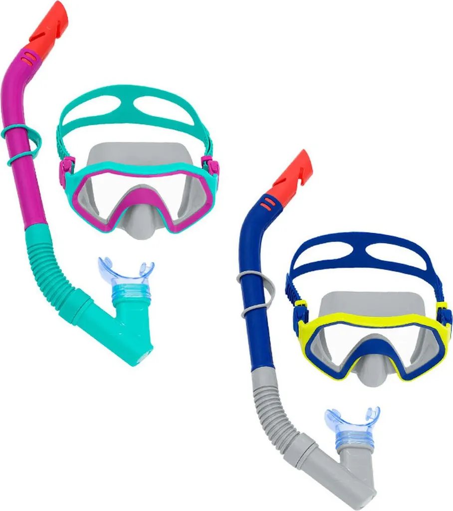 Bestway 24021 Ensemble Masque et Tuba avec Valve de Purge Adulte +14 Ans