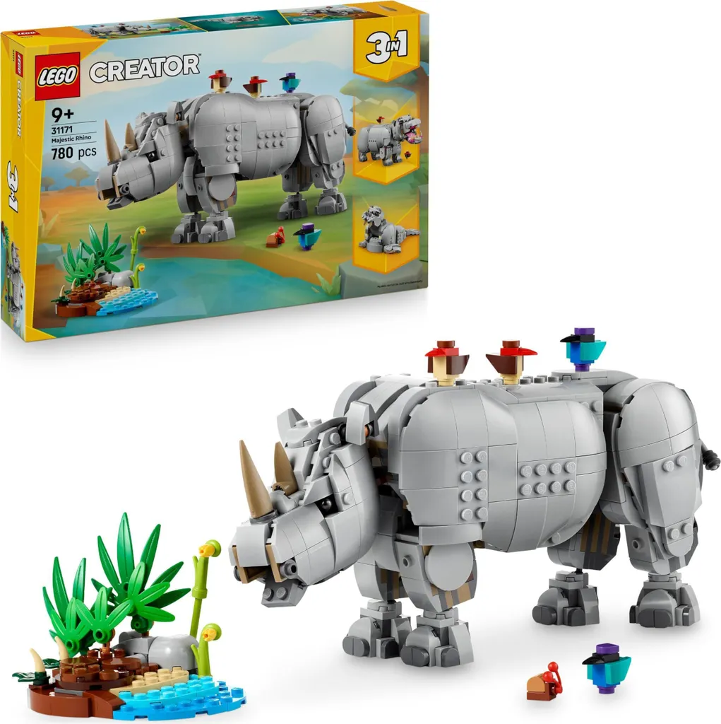 Jeu de construction Rhinocéros LEGO Creator Animaux Sauvages 780 pcs