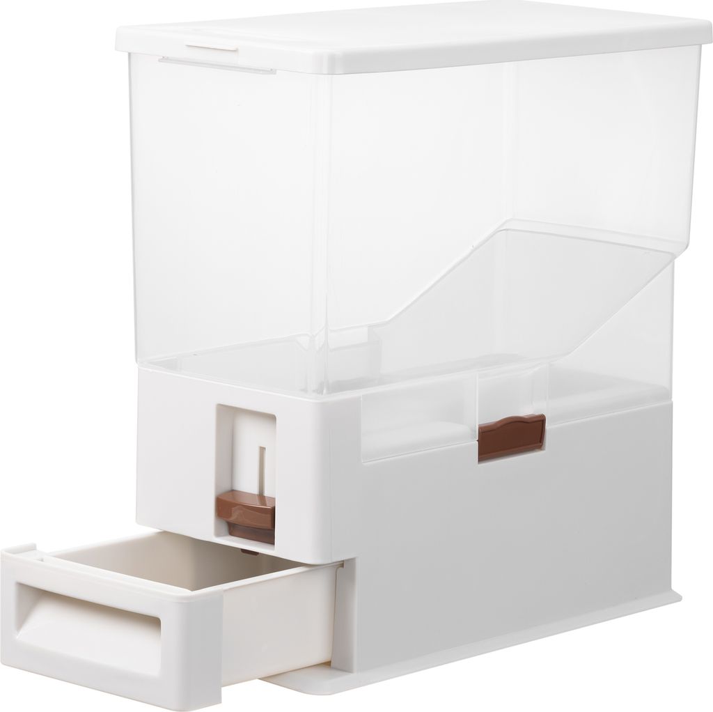 Navaris Futterbehälter für Haustiere - 14L Hundefutter Box - Futtertonne für Hund und Katze - transparente Futterbox mit Dosierkelle -