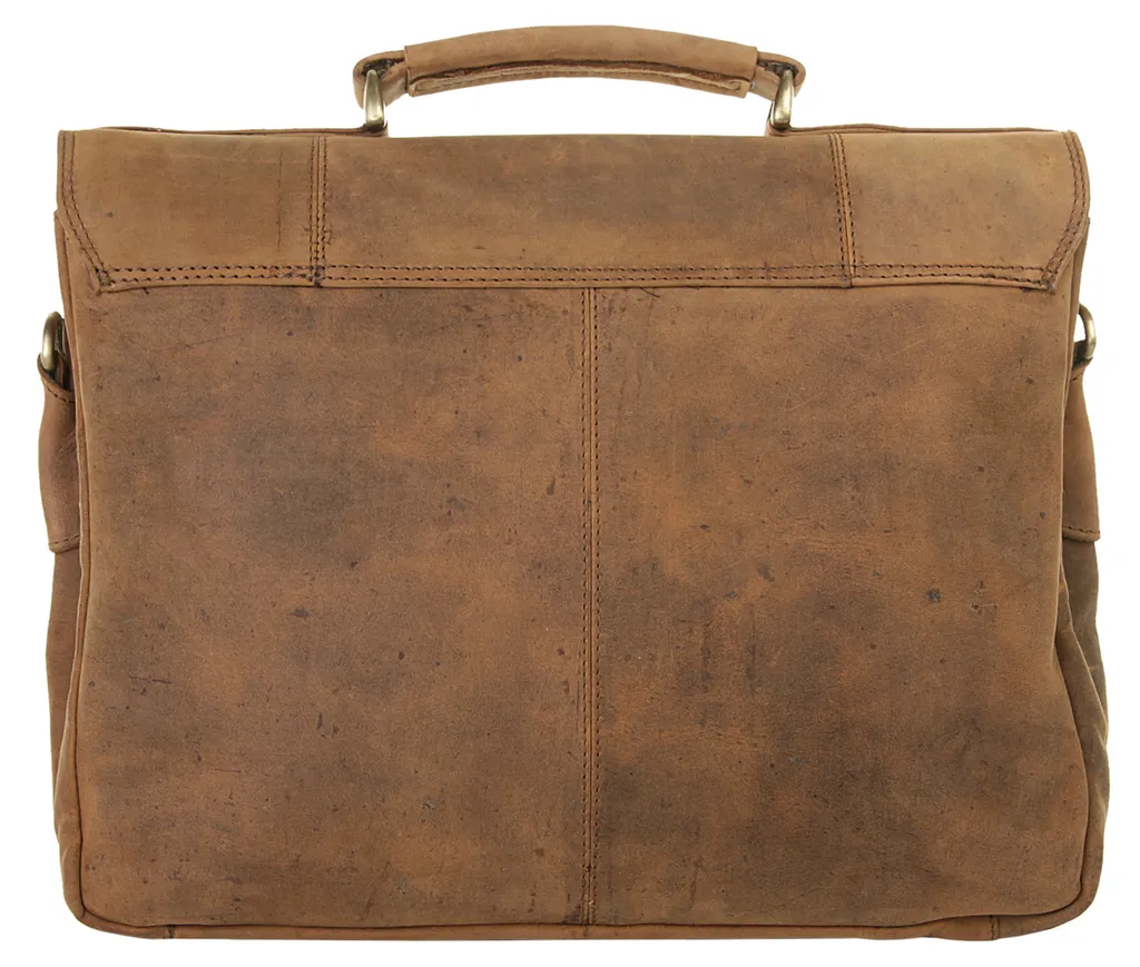 Sac Porte-Documents Harold's Antic Cuir Marron - Serviette Pro Compacte - 5