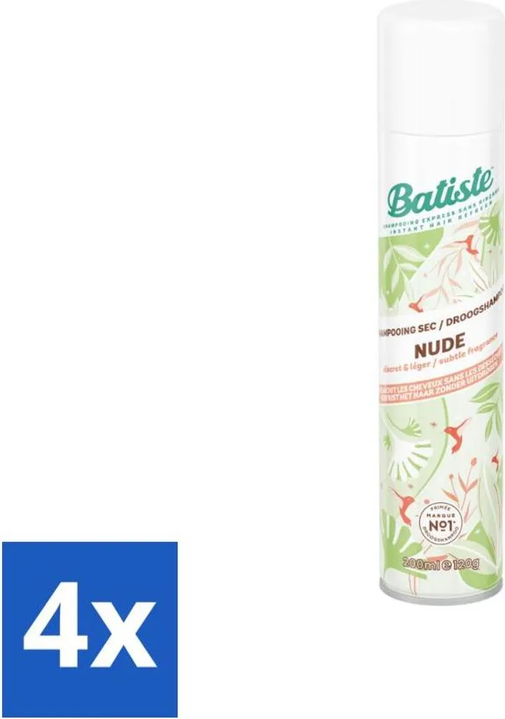 Pack Batiste Nude Shampooing Sec Volume et Texture de 200ml - 4 Unités