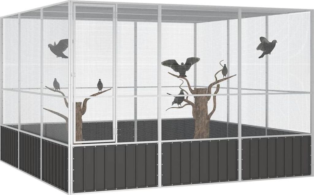 vidaXL Ptačí klec antracitová 302,5x324,5x211,5 cm Obrázek produktu 