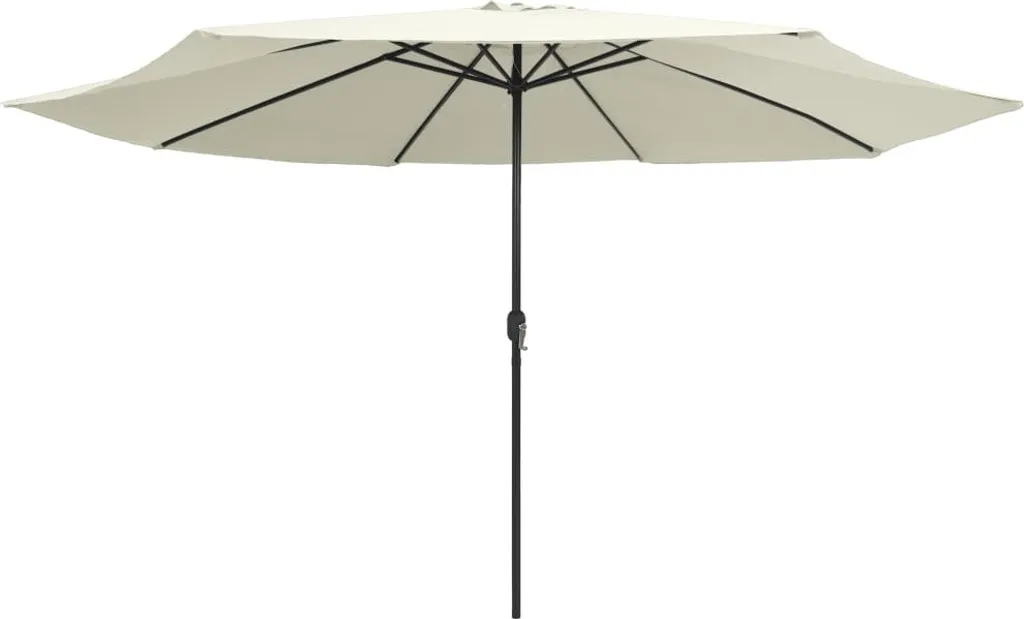 vidaXL Ombrellone 390cm Bianco Sabbia - Arredo Giardino Robusto
