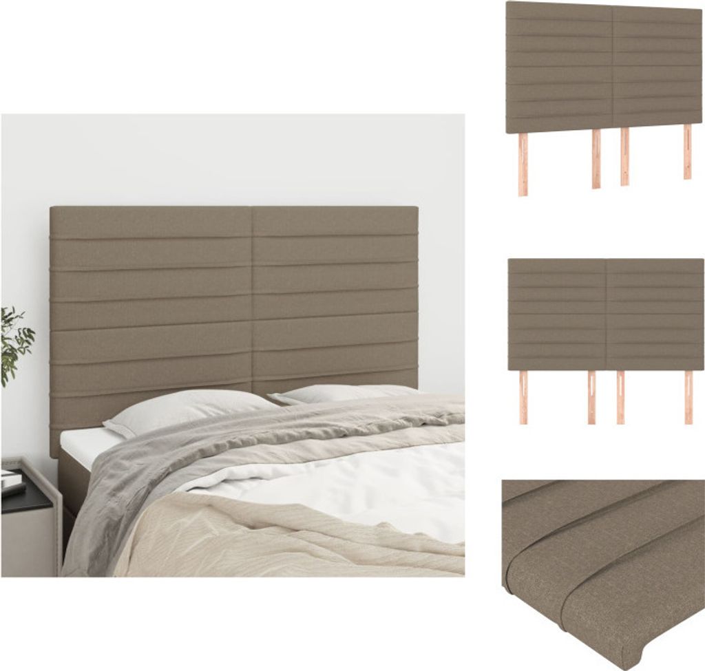 vidaXL Kopfteile 4 Stk. Taupe 72x5x78/88 cm Stoff - Kopf- & Fußenden