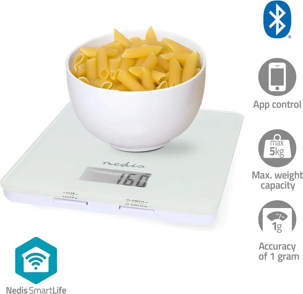 Bilancia Nutrizionale SmartLife Bluetooth Bianco | Monitoraggio Macro