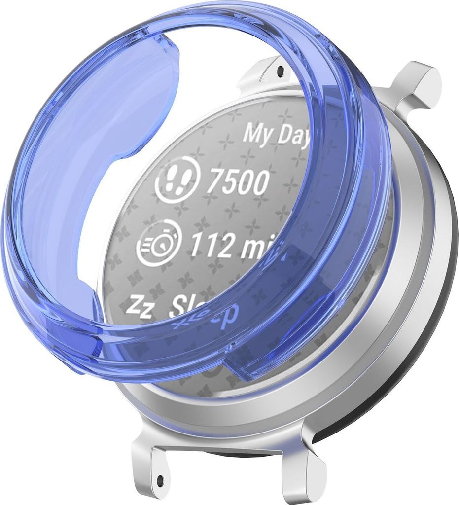 Für Garmin Lily 2 Hochwertiges Watch Schutz TPU Gehäuse Transparent / Blau