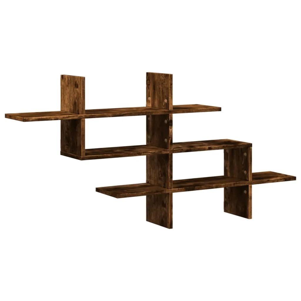 SYFAX Mensola Muro Rovere Fumo 124.5cm | Scaffale Design Truciolato