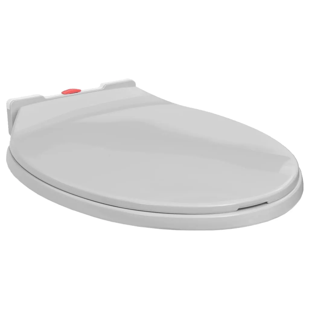 Siège de Toilette Silencieux Gris Clair - Abattant WC Confortable Ovale - 5