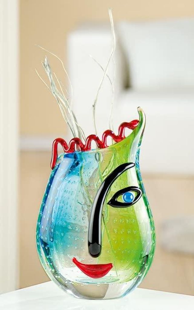 Vase Gesicht - dekoratives Objekt - handgemacht - 28 cm - Keramik