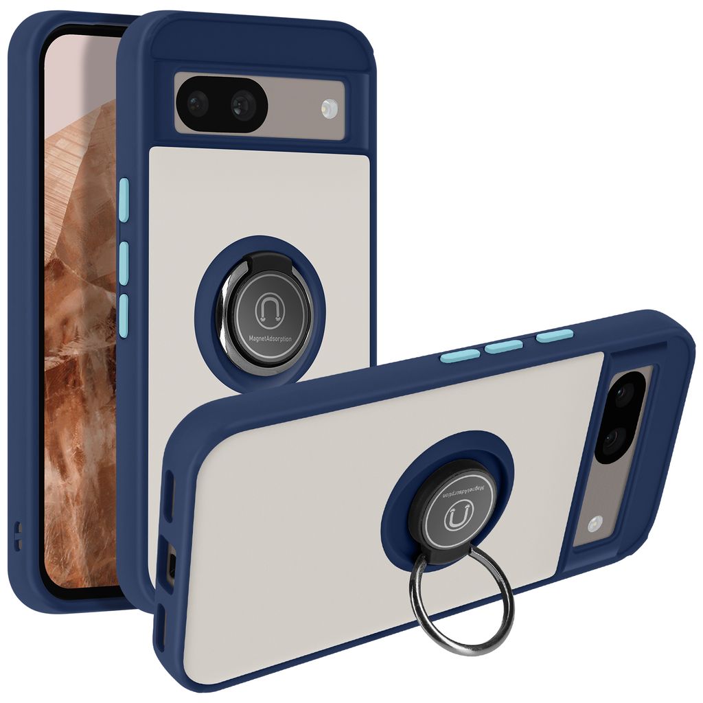 Avizar, Handyhülle mit Ring-Halterung Google Pixel 8a, Dunkelblau
