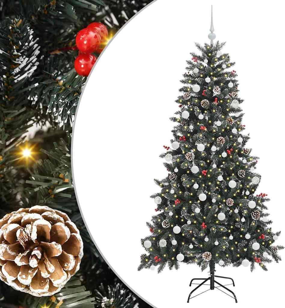vidaXL Künstlicher Weihnachtsbaum Grün 180 cm PVC, Plastik und Stahl
