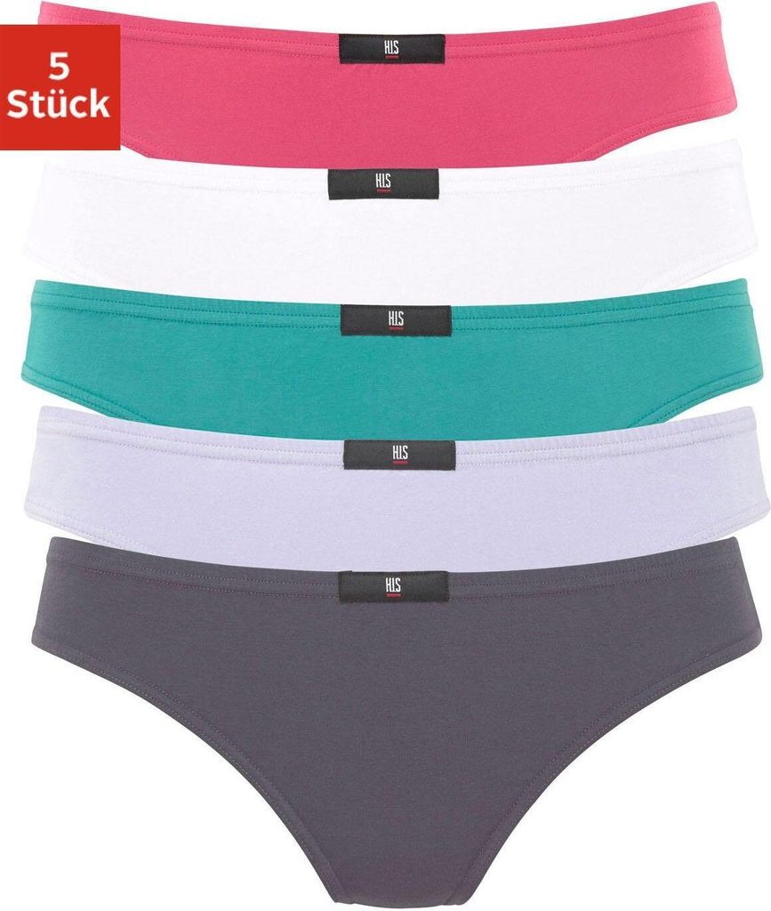 H.I.S. String 5 -teilig anthrazit, weiß, mint, flieder, pink Größe 44
