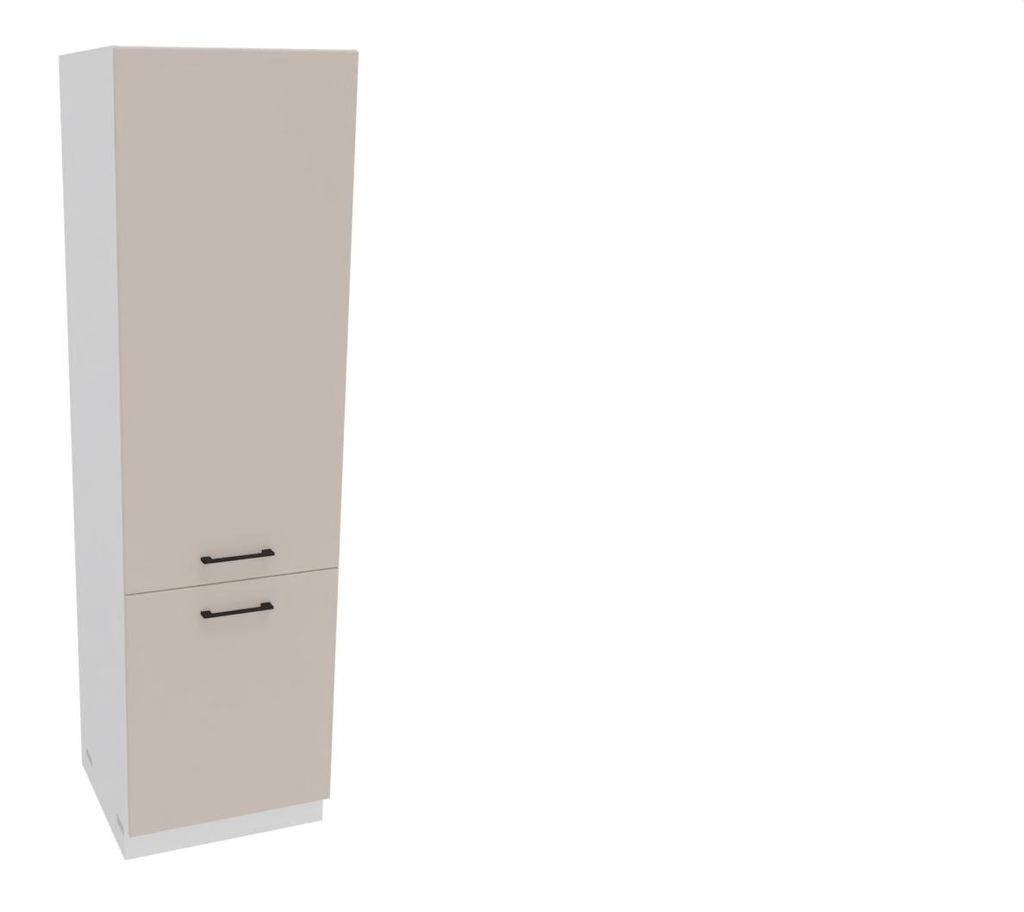 Küche Hochschrank - 60 x 213,3 cm - Beige matt - Einbauschrank für den Kühlschrank - Höhenverstellbar