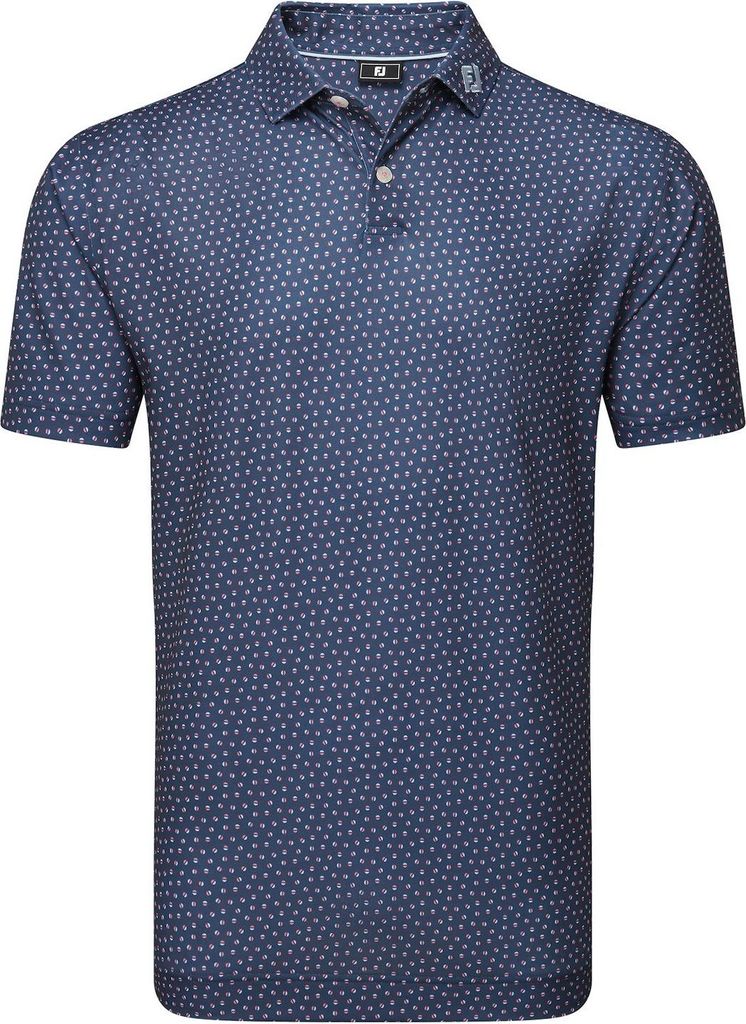 Footjoy Bounce Print Pique Mens Dark Denim XL Polo-Shirt