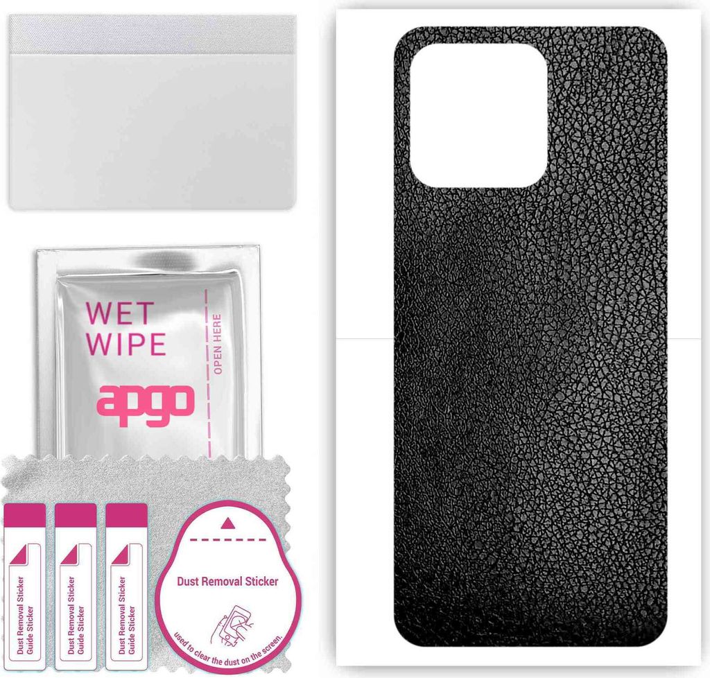 apgo Rückseite Schutzfolie, Skin, kompatibel mit Honor Play 6C, Hinten Displayschutzfolie aus Vinylfolie, kratzfest, einfache Montage - Schwarzes ...