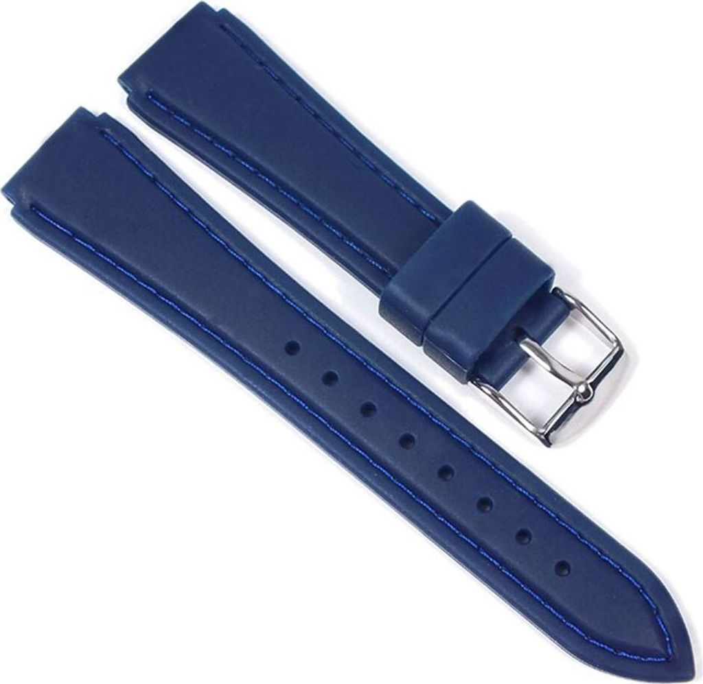 Minott Ersatzband Uhrenarmband Silikon Band Blau 23189S, Stegbreite:20mm