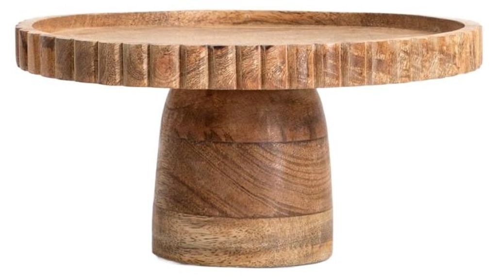 HOMLA LINEA MANGO Teller auf Bein mit unregelmäßigem Rand 25x12 cm