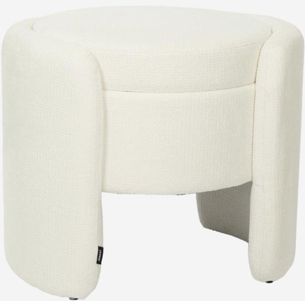 sweeek - Moderner Hocker mit Stoffbezug und Stauraum - Weiß Produktbild 