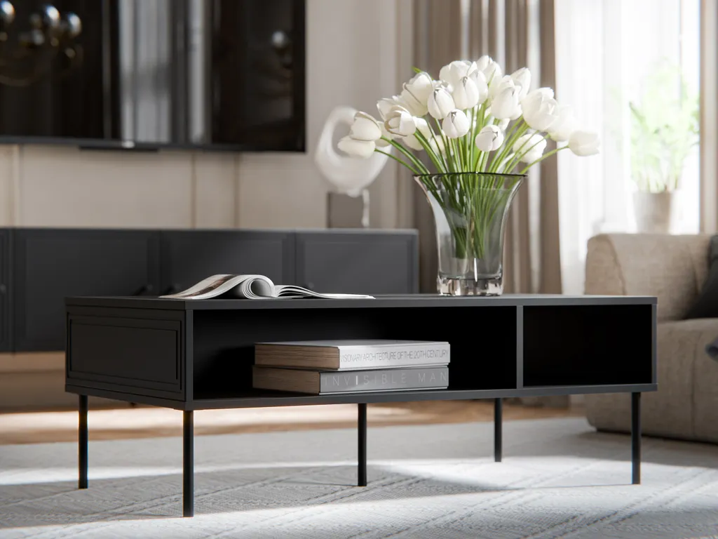 Table basse Palazzo Bis noire : fini le désordre avec son étagère