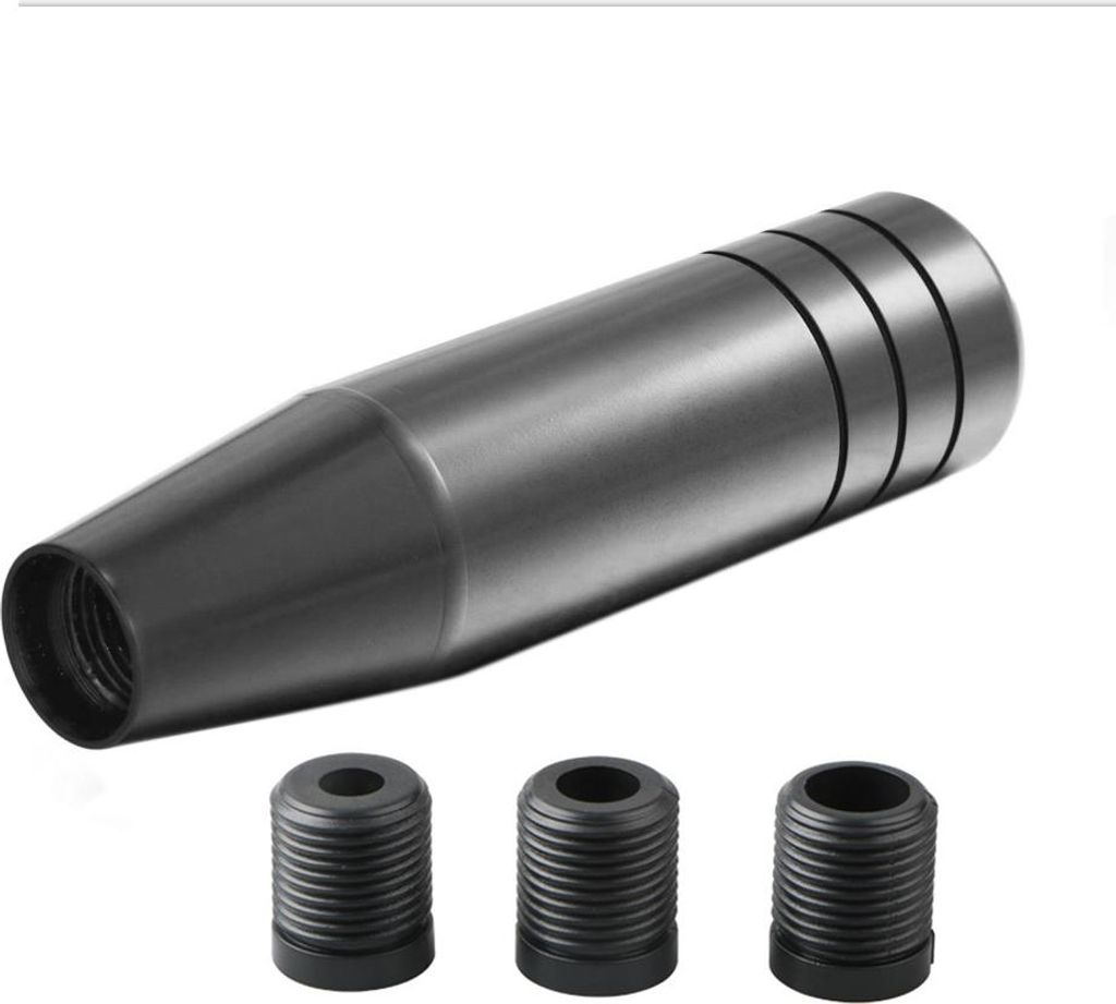 Auto Schaltknauf Aluminium Schalthebel Universal Langer Knüppelschaltknopf Schaltkopf Schalthebel mit 3 Gewindeadaptern M8 M10 M12