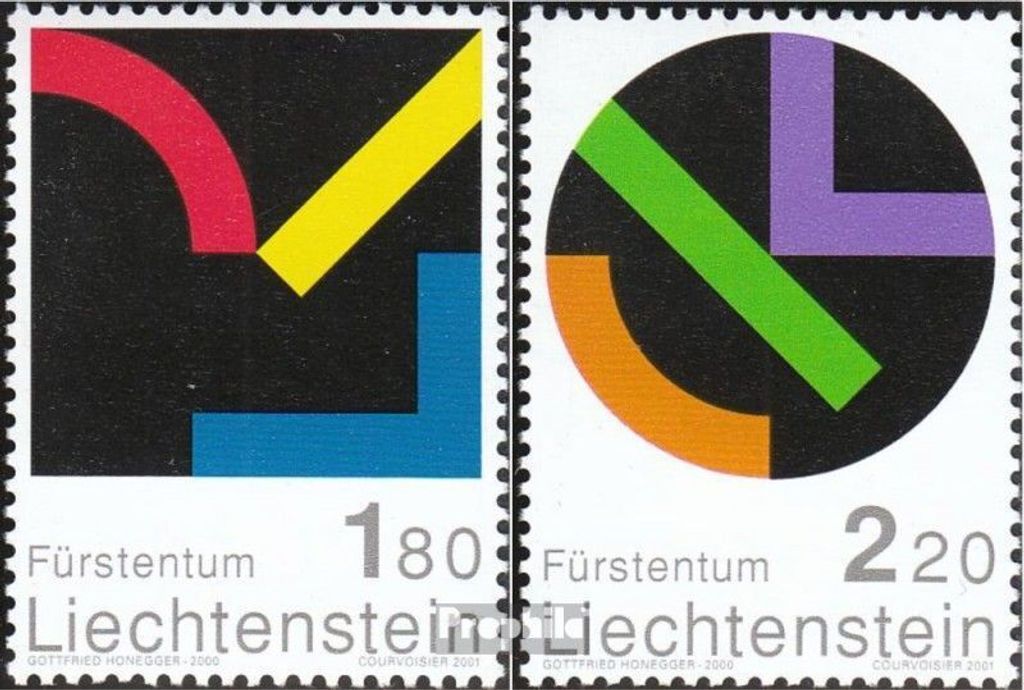 Briefmarken Liechtenstein 2001 Mi 1281-1282 (kompl.Ausg.) postfrisch Zeitgenössische Kunst