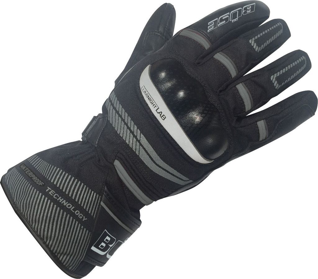 Büse Brandon wasserdichte Motorrad Handschuhe, schwarz/grau, 9