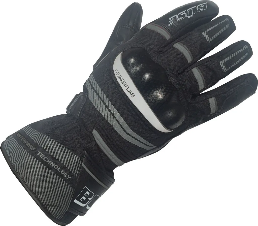 Gants de moto étanches Büse Brandon coloris noir/gris taille 8