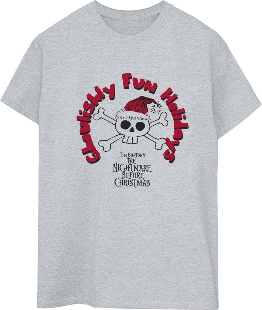 Disney - "The Nightmare Before Christmas Ghoulishly Fun Holidays" T-Shirt für Damen BI41778 (S) (Grau)