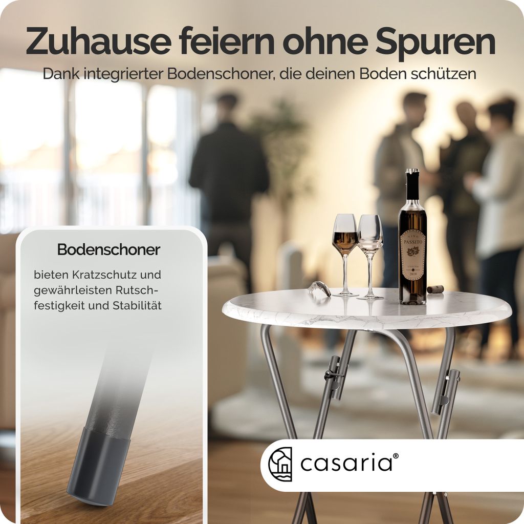 CASARIA® Stehtisch Klappbar 110cm Hoch Rund Ø 60cm Outdoor Produktbild 6