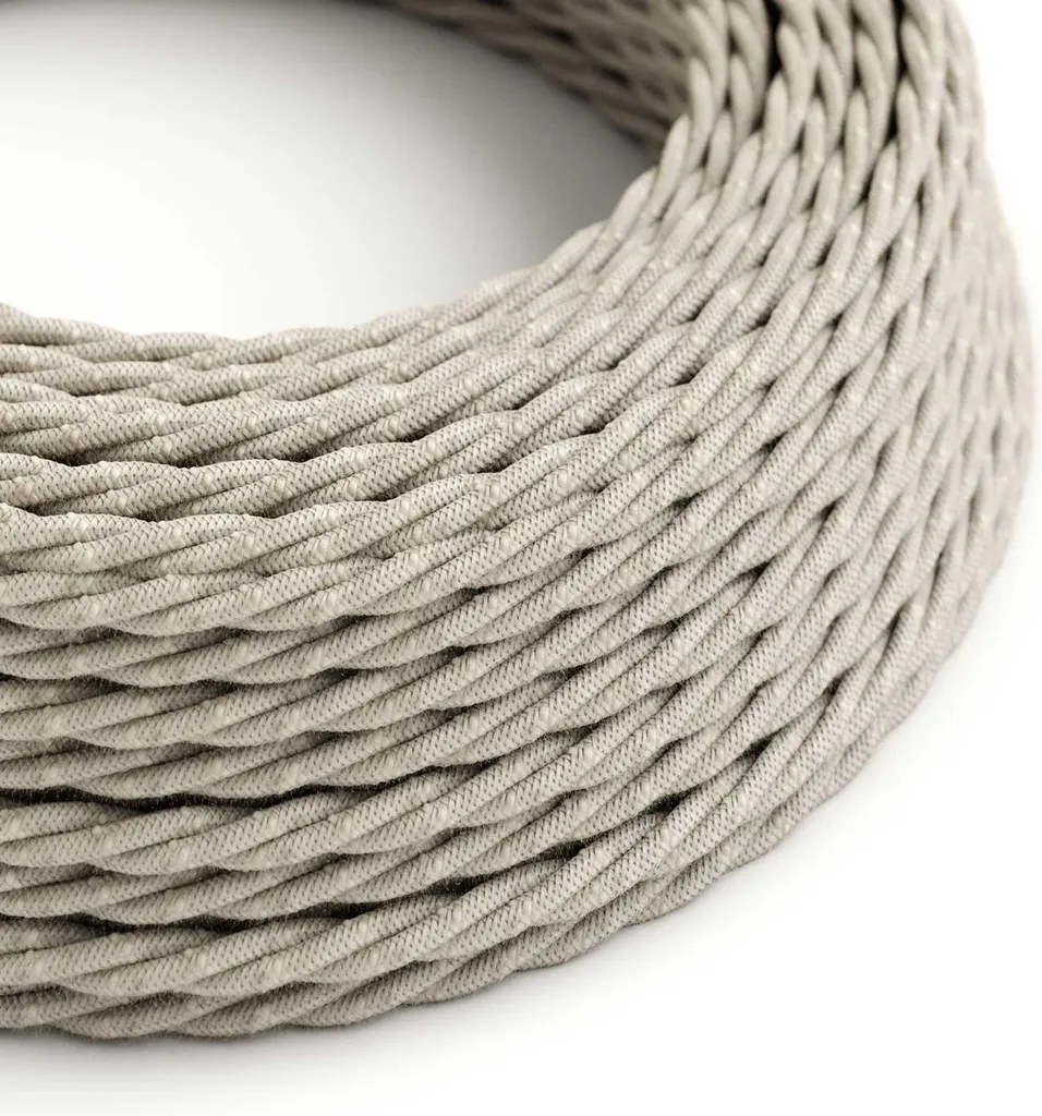 Câble électrique pour lampe DIY en lin blanc 50m, style scandinave