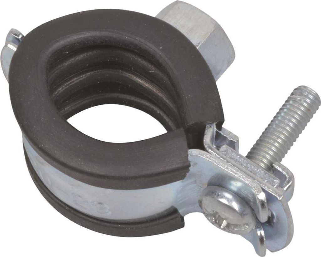 KIRCHHOFF Rohrschelle, 20 - 23 mm, schallgedämmt, für 1/2, mit M8 Gewindemuffe
