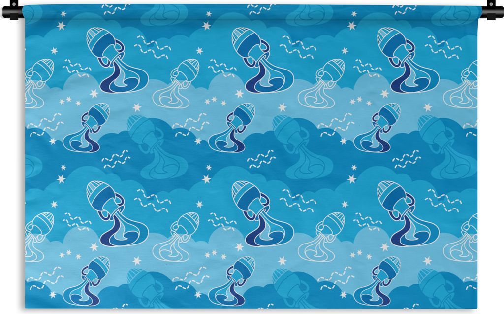 MuchoWow Wandteppich Wandbehang Wassermann - Design - Tierkreiszeichen 120x80 cm Tapisserie Dekoration Wandtuch - Wanddekorationen - Wandtücher